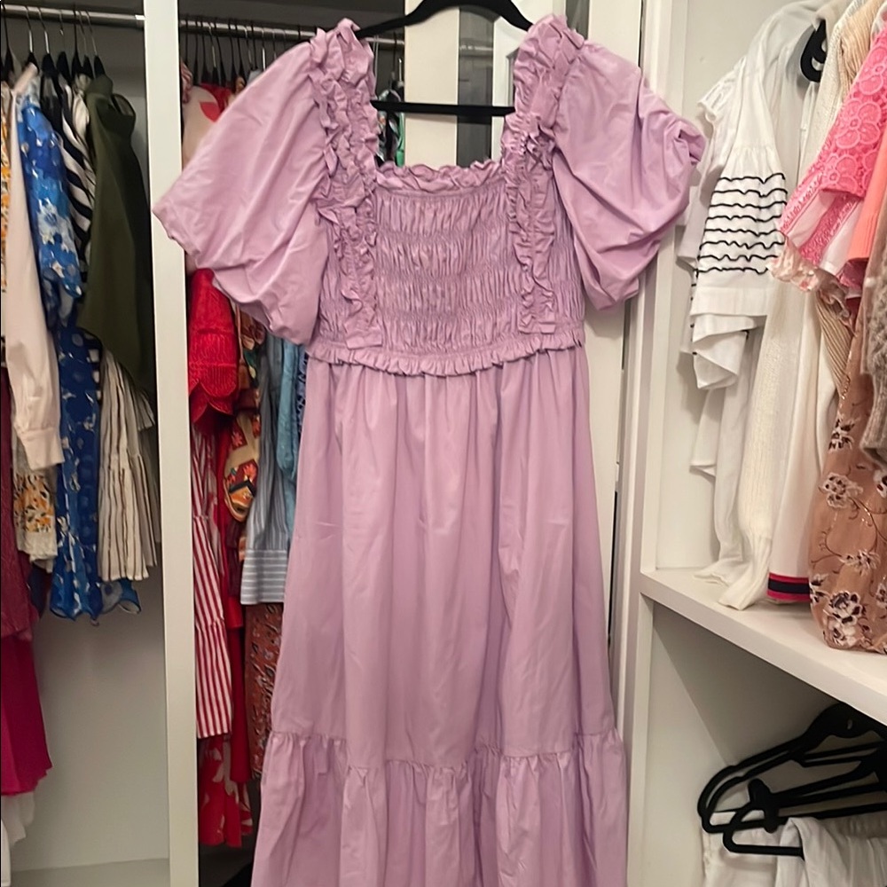 Lavender Puff Sleeve Dress